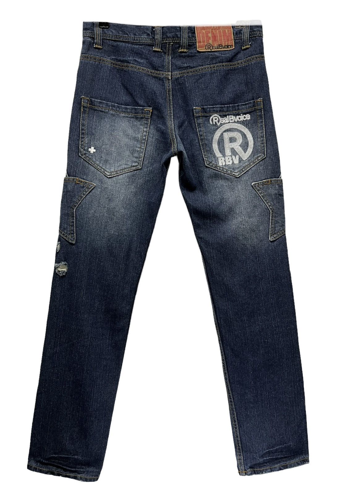 Japanese Brand DOPE💥REALBVOICE Hysteric Star Cargo Pocket Distressed Denim Size US 29 - 6 Thumbnail