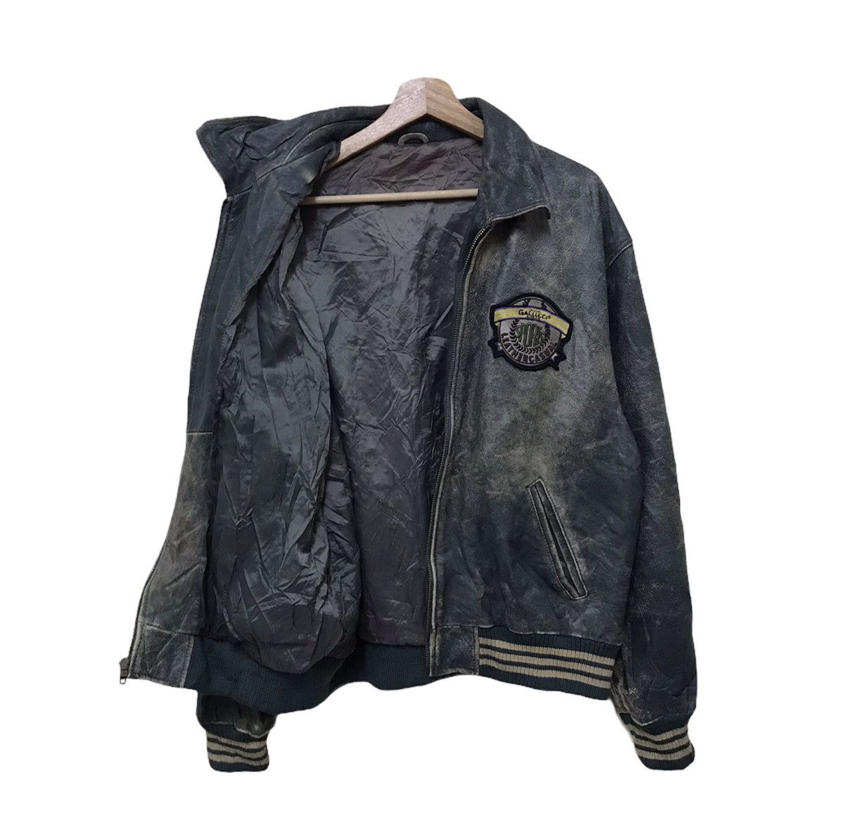 Vintage Vintage Distressed Leather Sports Causal Leather Jacket Size US L / EU 52-54 / 3 - 3 Thumbnail