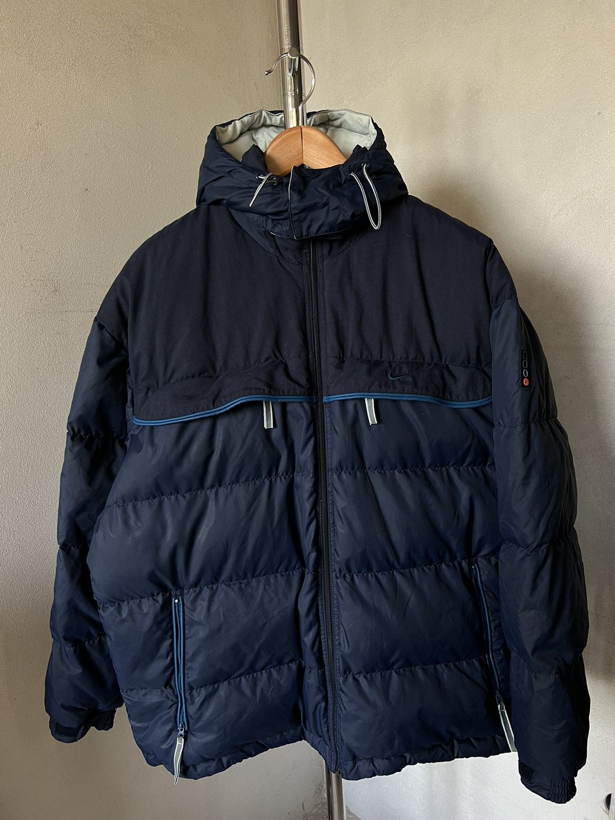 Nike × Vintage 90s Vintage Nike Logo Down Puffer Jacket Size US L / EU 52-54 / 3 - 4 Thumbnail