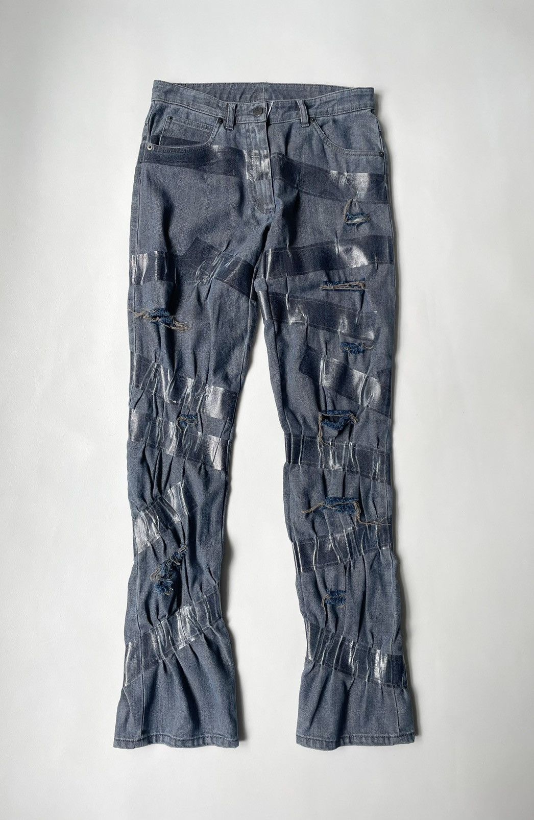 Maison Margiela A/W 09 ‘Distressed + Taped’ Denim Jeans Size 28" / US 6 / IT 42 - 1 Thumbnail