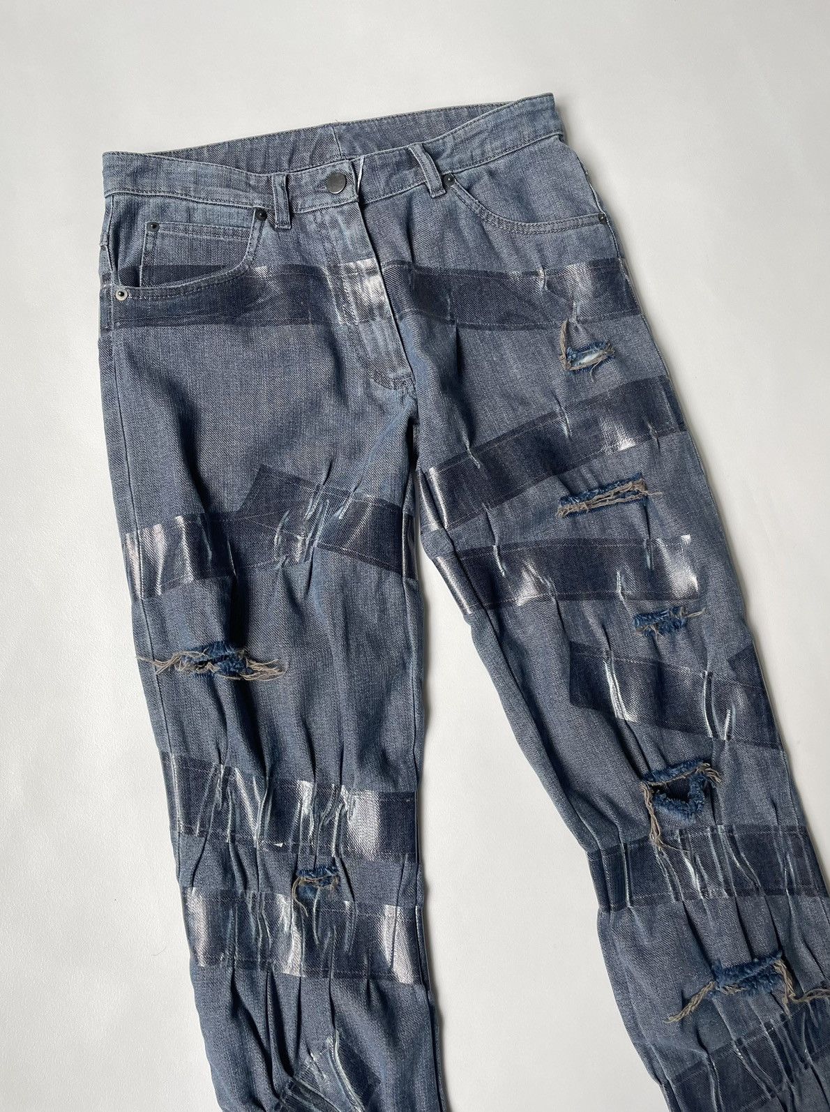 Maison Margiela A/W 09 ‘Distressed + Taped’ Denim Jeans Size 28" / US 6 / IT 42 - 5 Thumbnail