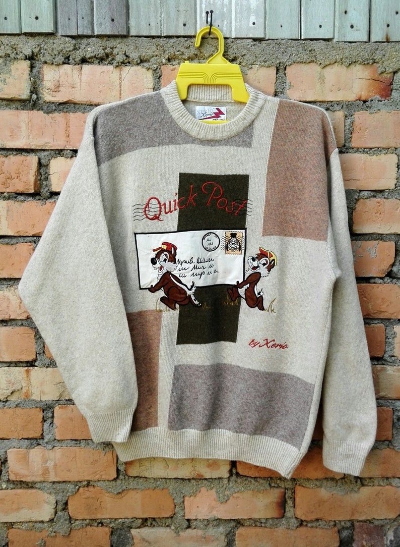 image of Fortino Made In Italy Vintage Quick Post By Xerio Knitwear Pullover Large Size in Brown, Men's
