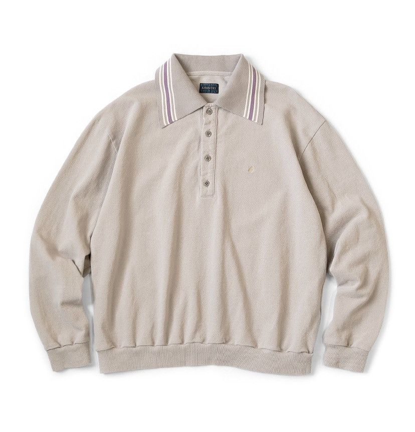image of Kapital Kanoko Rangle Color Retro Polo Shirt in Beige, Men's (Size Medium)