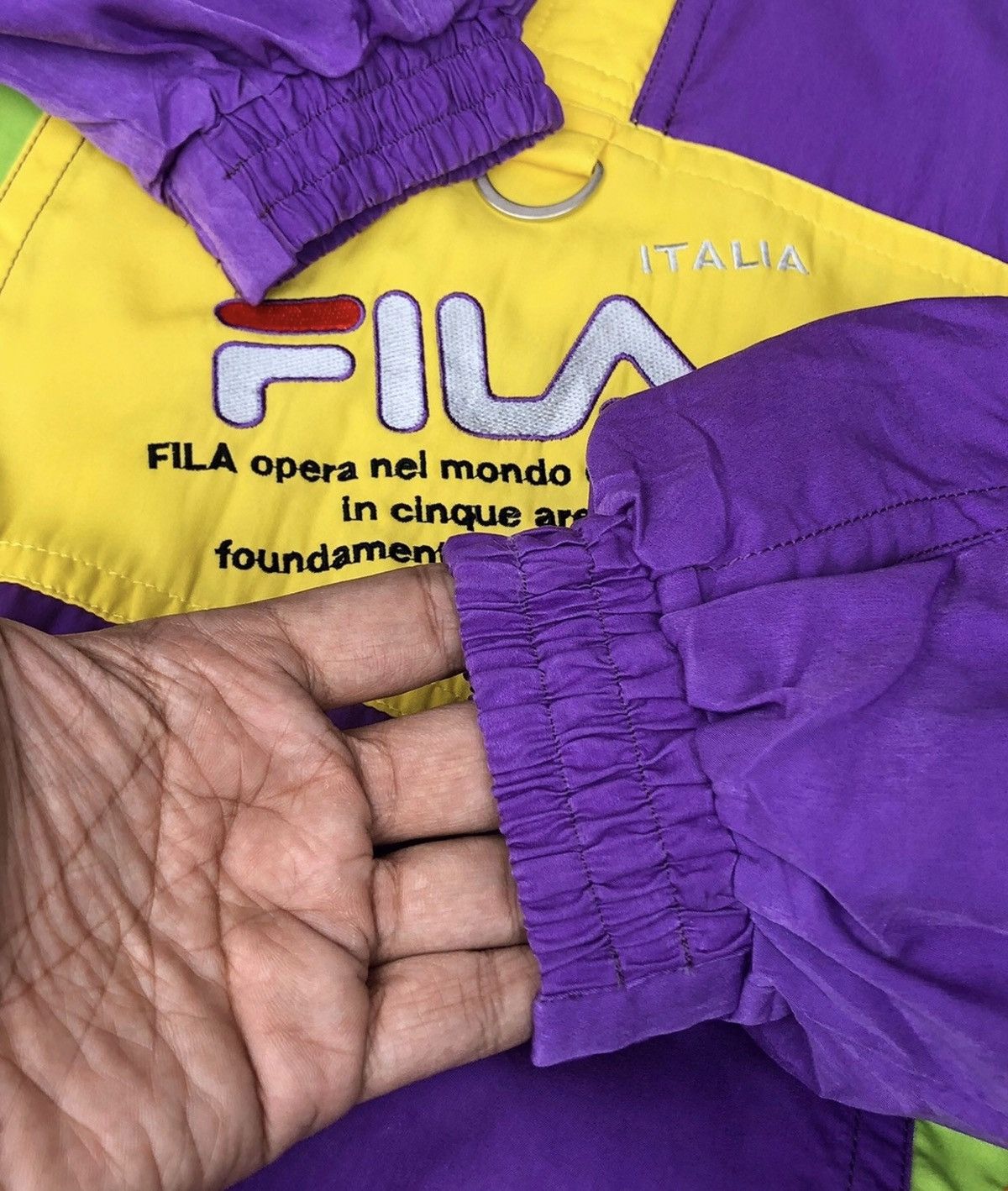 Fila FILA Biella Italia MultiColor Block Hoodie Jacket Size US L / EU 52-54 / 3 - 11 Thumbnail