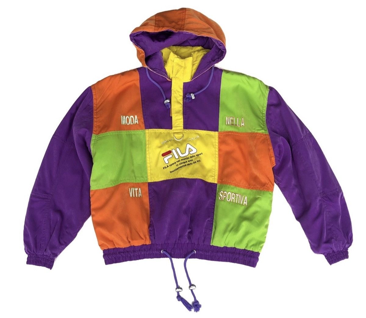 Fila FILA Biella Italia MultiColor Block Hoodie Jacket Size US L / EU 52-54 / 3 - 1 Thumbnail