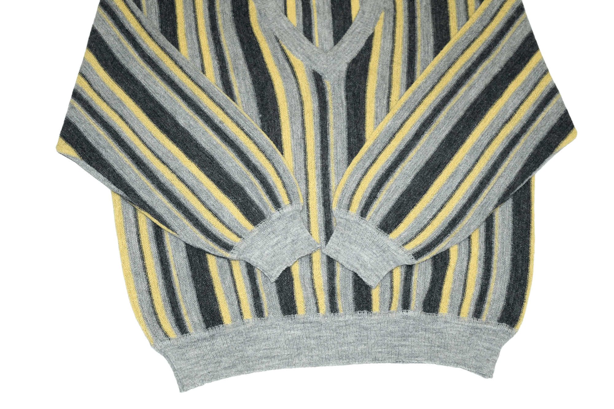 Zimmerli Zimmerli Switzerland V-neck Alpaca Knitted Stripes Sweater Size US L / EU 52-54 / 3 - 5 Thumbnail