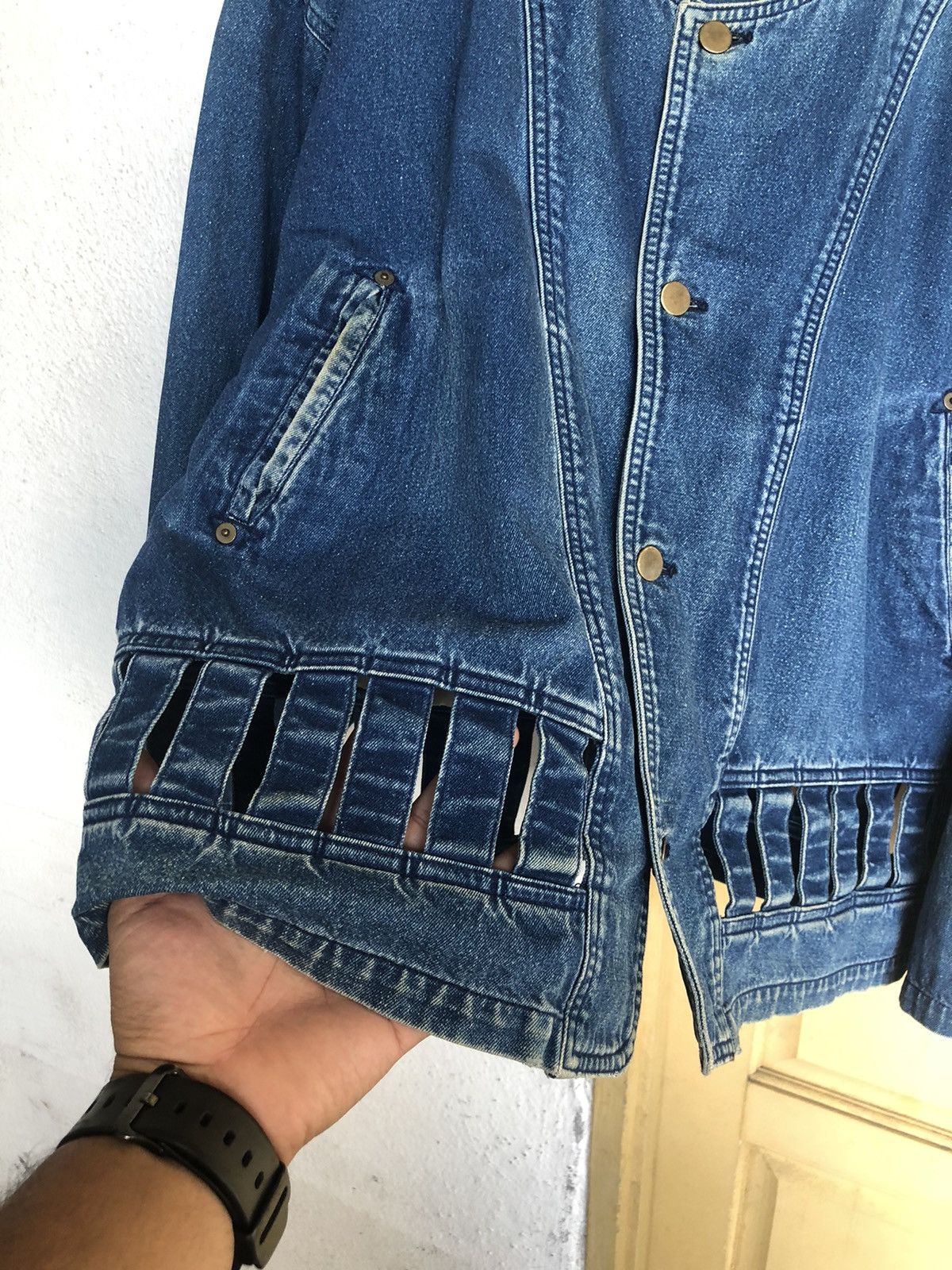 Issey Miyake Vintage Issey Miyake I.S Oversized Denim Jacket Women Size XL / US 12-14 / IT 48-50 - 14 Thumbnail