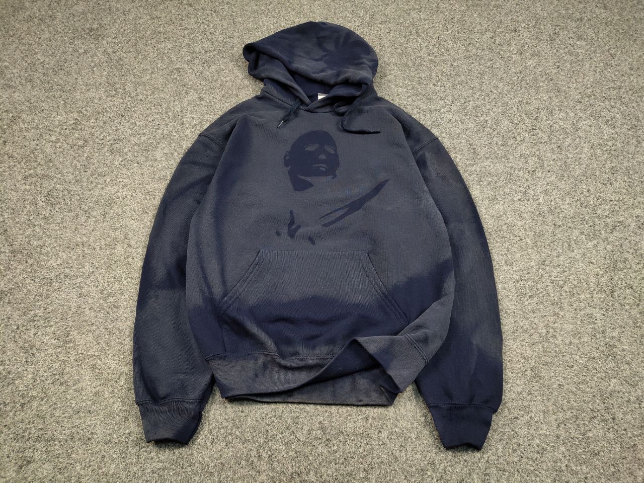 Vintage Vintage 90's Sun Faded Silhouette Boxy Blue Blank Hoodie Size US M / EU 48-50 / 2 - 2 Thumbnail