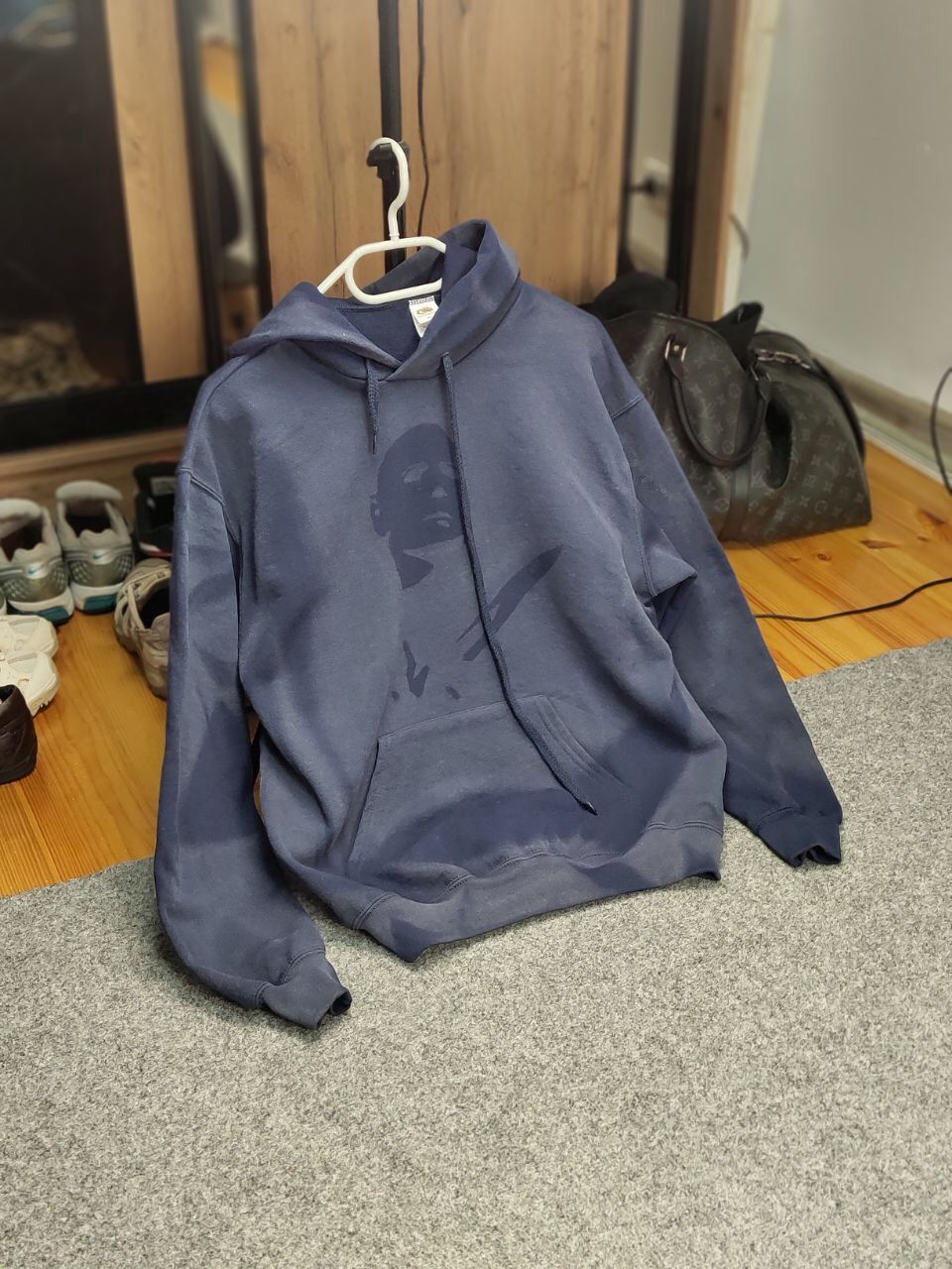Vintage Vintage 90's Sun Faded Silhouette Boxy Blue Blank Hoodie Size US M / EU 48-50 / 2 - 23 Thumbnail