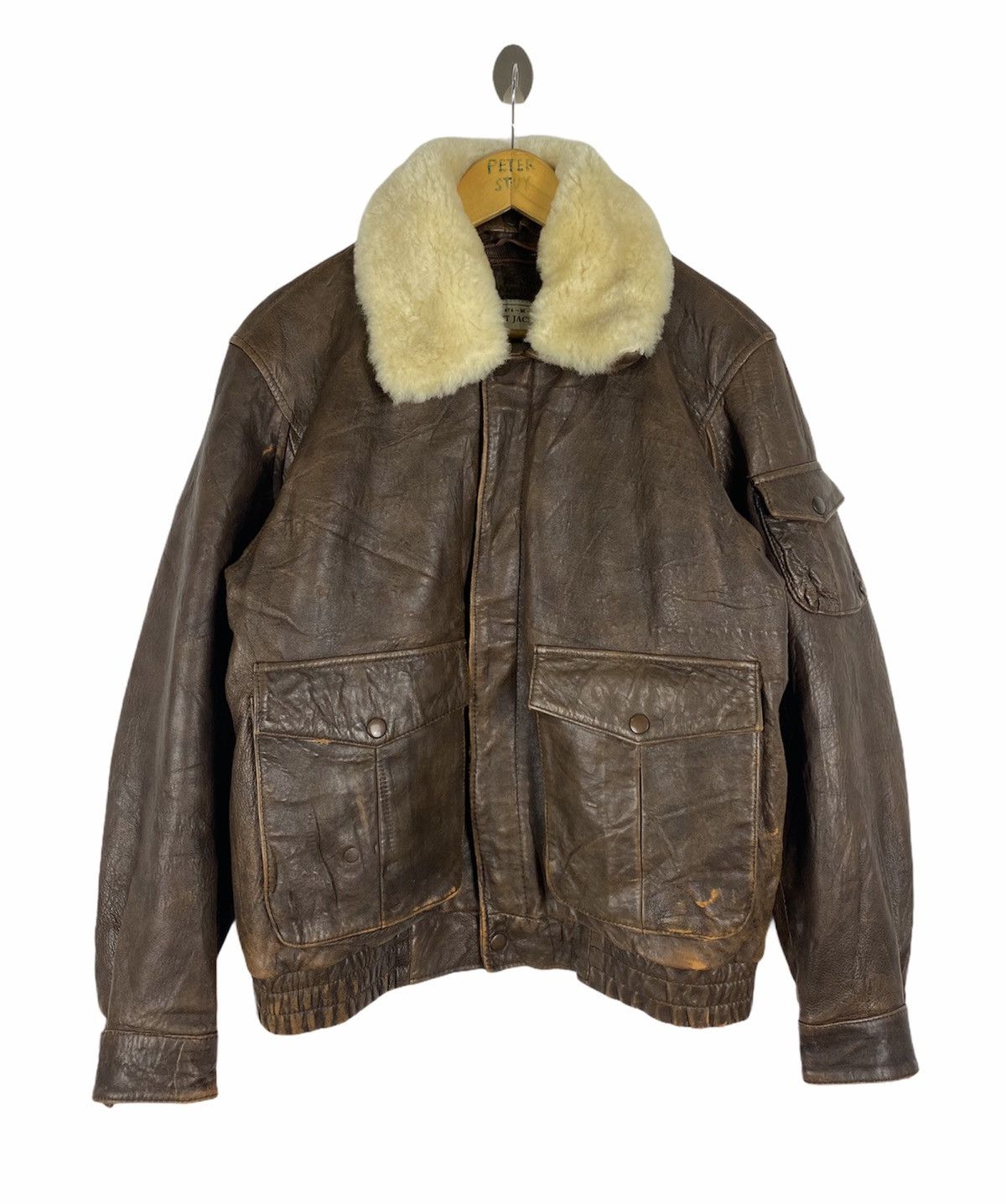 Vintage 🔥VINTAGE FLIGHT LEATHER JACKET BY HOUSTON NYC Size US M / EU 48-50 / 2 - 1 Thumbnail