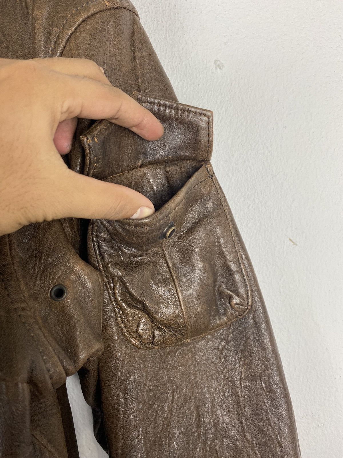 Vintage 🔥VINTAGE FLIGHT LEATHER JACKET BY HOUSTON NYC Size US M / EU 48-50 / 2 - 9 Thumbnail