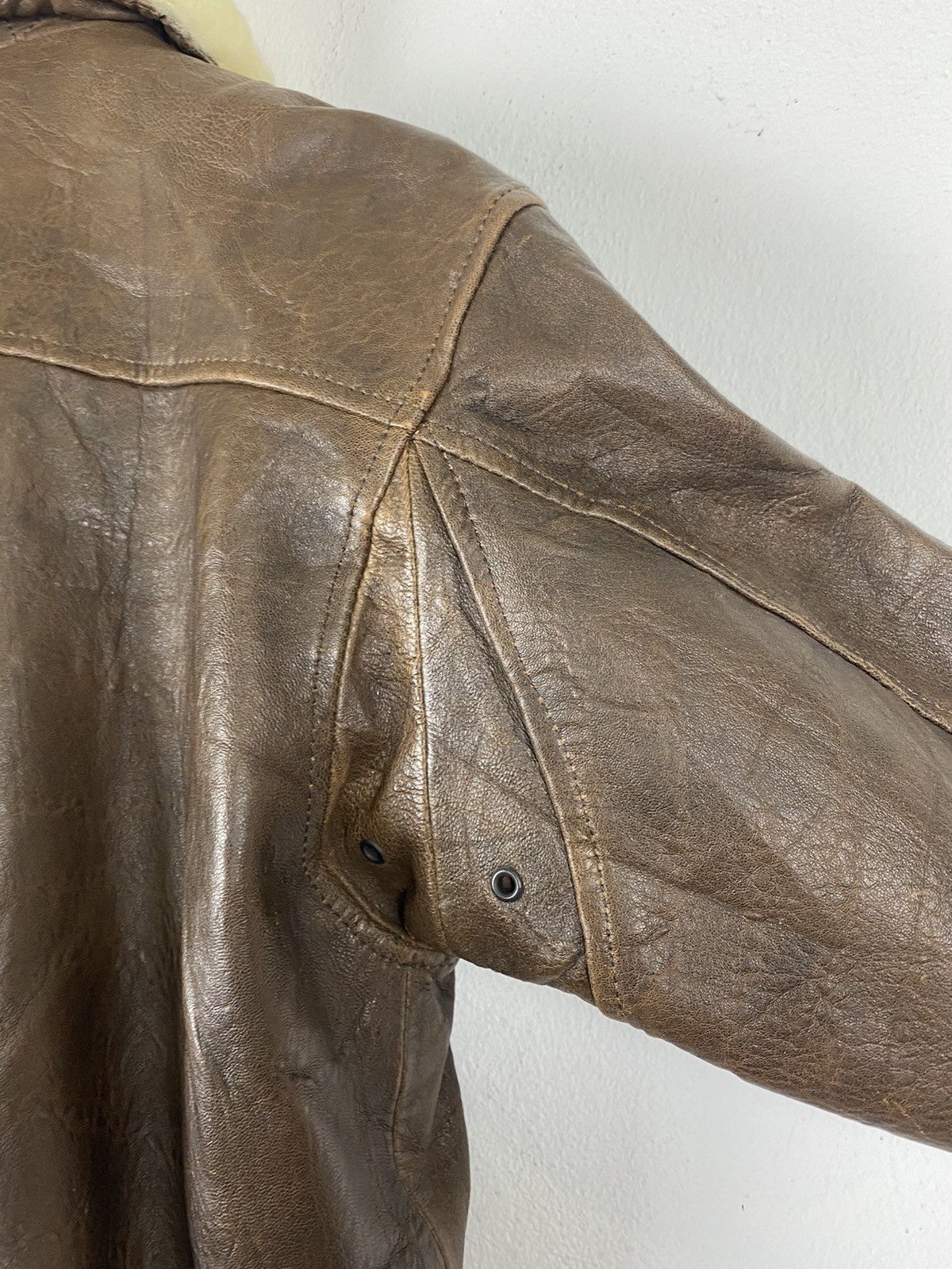 Vintage 🔥VINTAGE FLIGHT LEATHER JACKET BY HOUSTON NYC Size US M / EU 48-50 / 2 - 10 Thumbnail