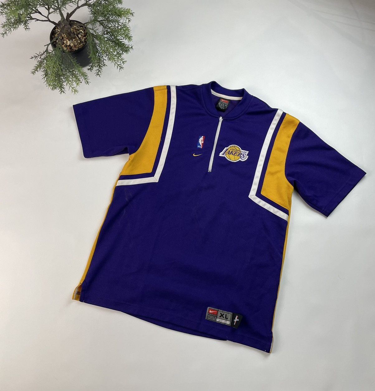Nike, Tops, Vintage Nike Authentic Lakers Warm Up Shirt