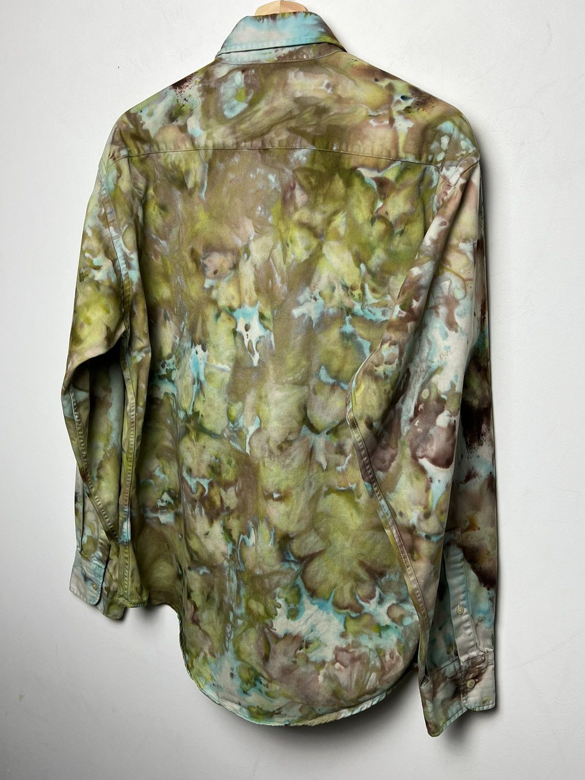 Vintage YSL y2k tie dye camo mold solid cotton shirt flannel travis Size US L / EU 52-54 / 3 - 8 Thumbnail