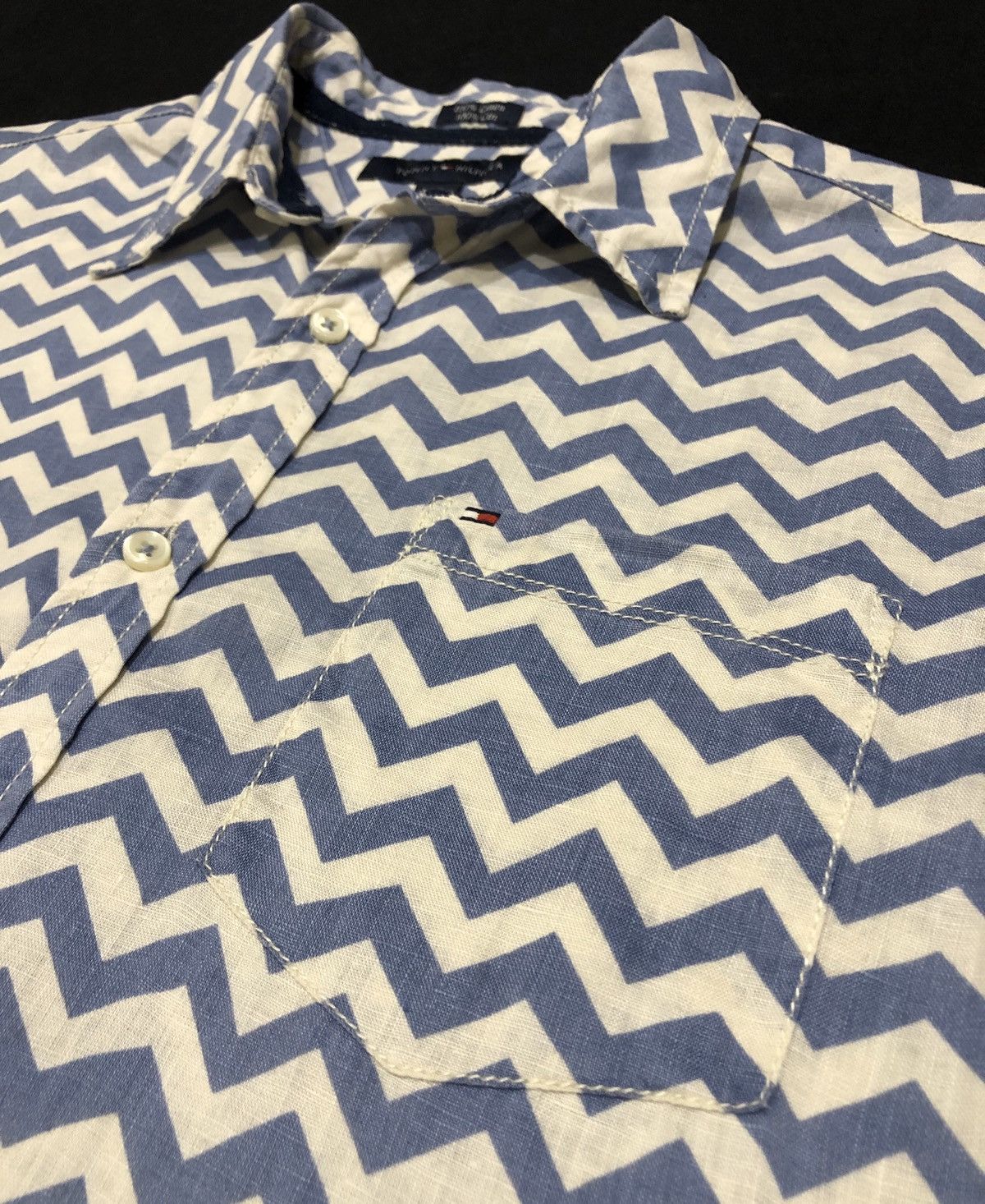 Tommy Hilfiger Tommy Hilfiger Short Sleeves Shirt 100% Linen Size US L / EU 52-54 / 3 - 4 Thumbnail