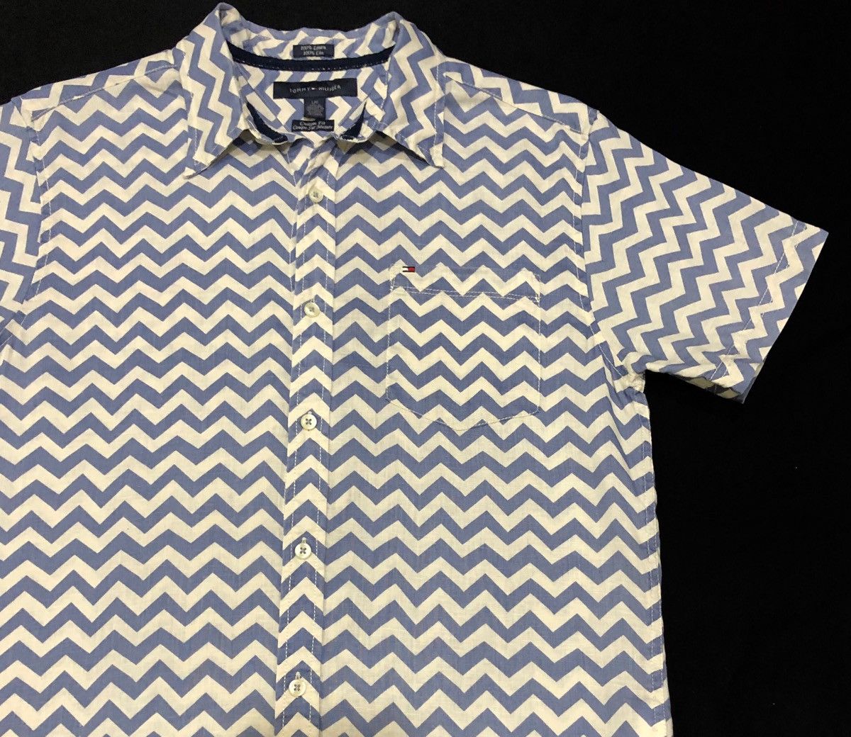 Tommy Hilfiger Tommy Hilfiger Short Sleeves Shirt 100% Linen Size US L / EU 52-54 / 3 - 5 Thumbnail