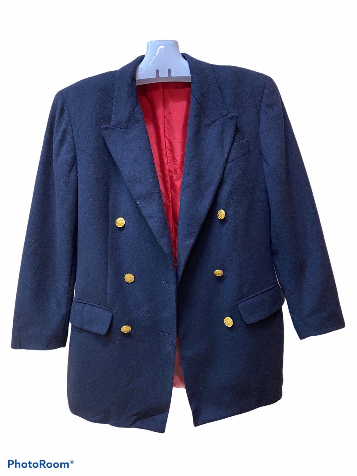image of Daks London Dark Landon Gold Button Blazers Medium Size in Navy Blue, Men's