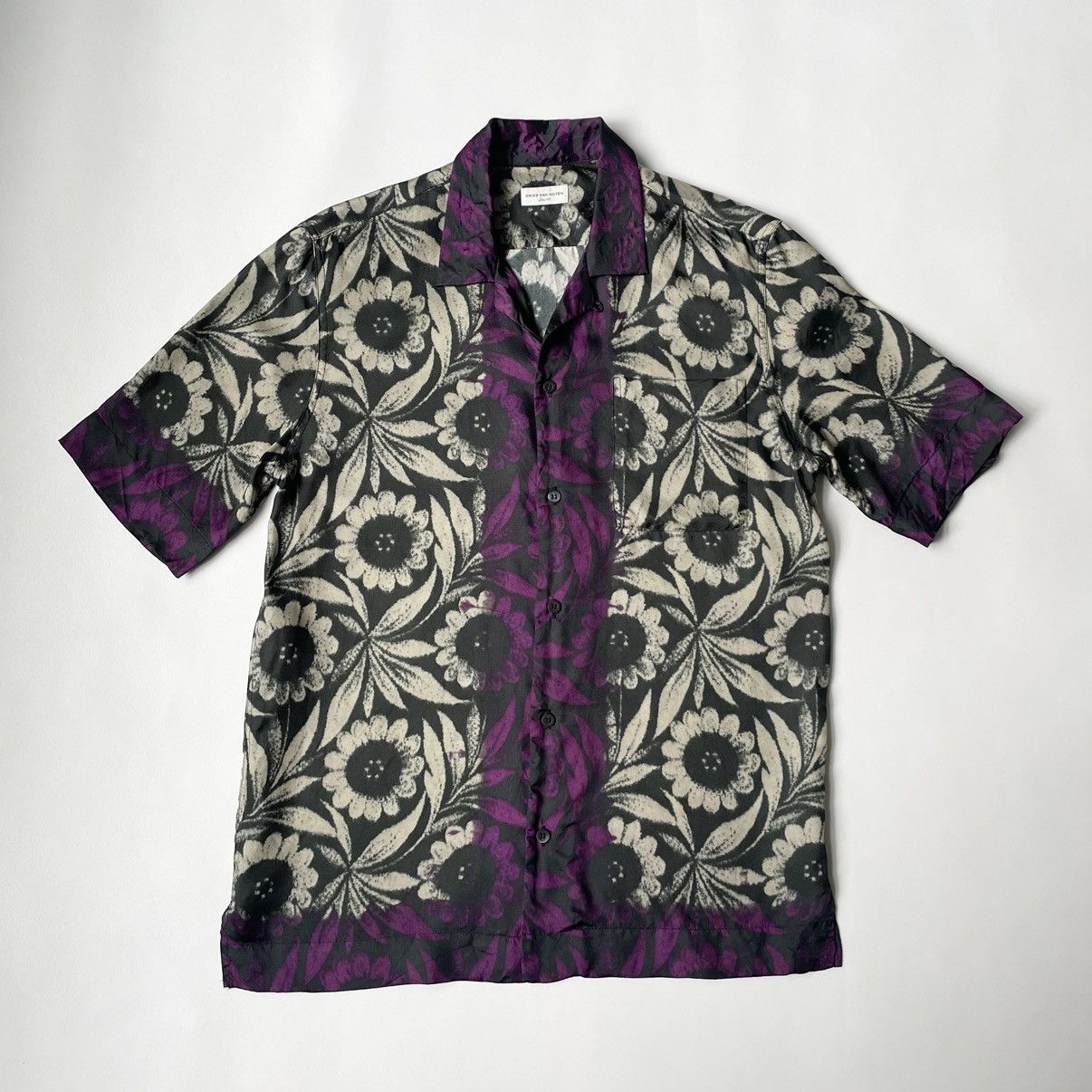 image of Dries Van Noten A/w 20 Ombre Floral Camp Collar Shirt, Men's (Size Small)