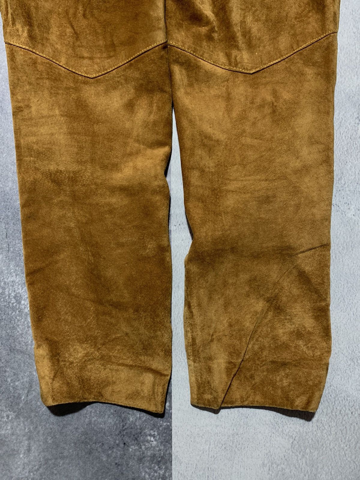 Genuine Leather × Leather × Vintage Vintage 90s Leather suede pants streetwear style size 28 Size 28" / US 6 / IT 42 - 3 Thumbnail