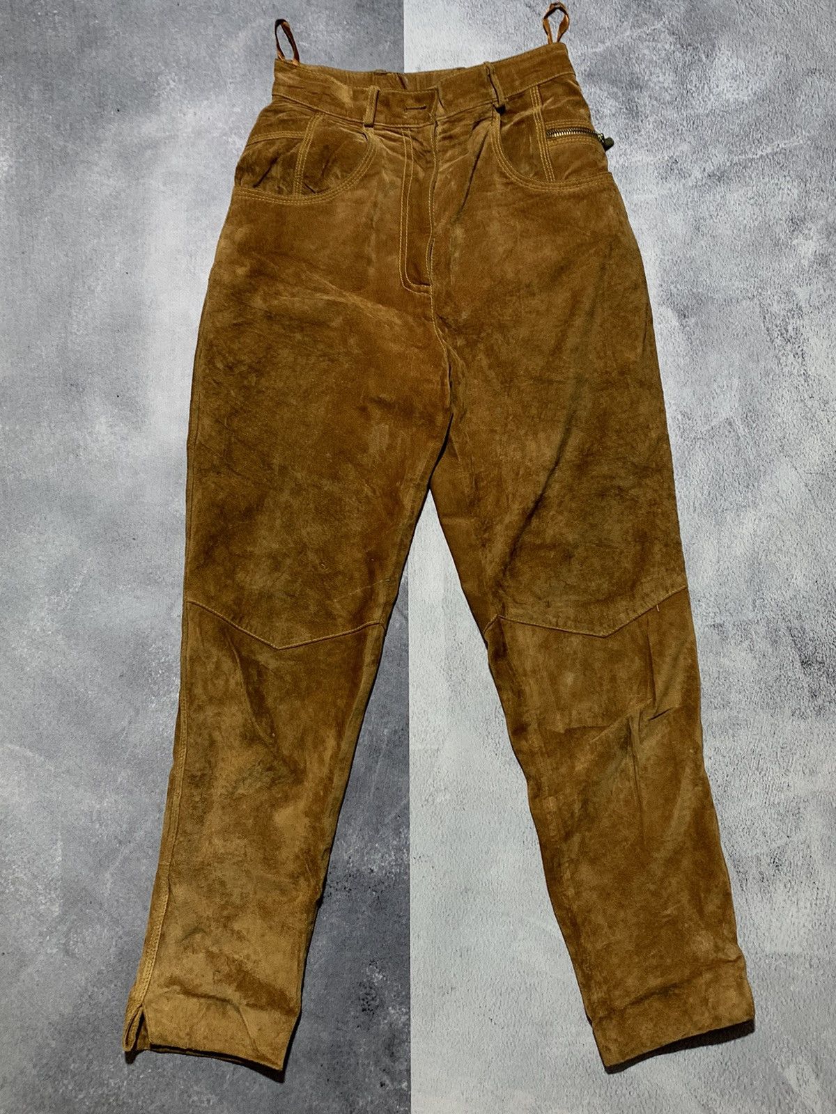 Genuine Leather × Leather × Vintage Vintage 90s Leather suede pants streetwear style size 28 Size 28" / US 6 / IT 42 - 4 Thumbnail