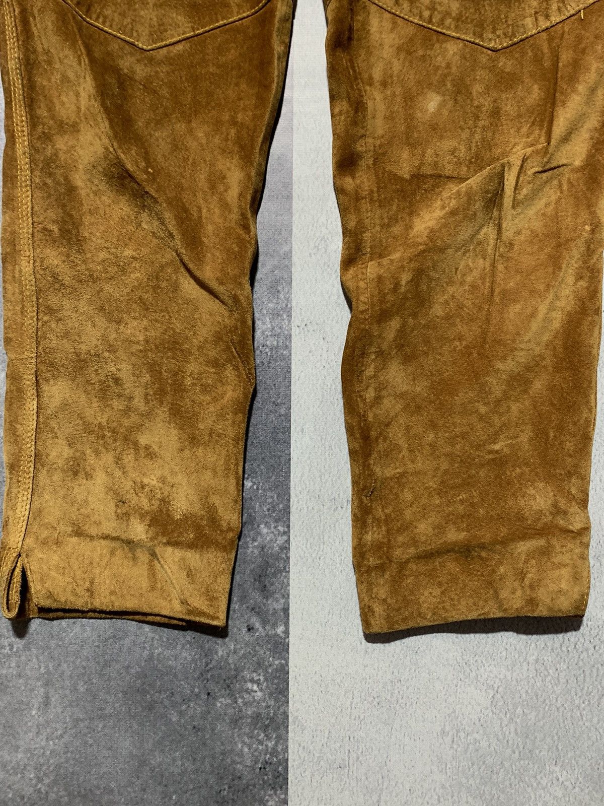 Genuine Leather × Leather × Vintage Vintage 90s Leather suede pants streetwear style size 28 Size 28" / US 6 / IT 42 - 10 Thumbnail