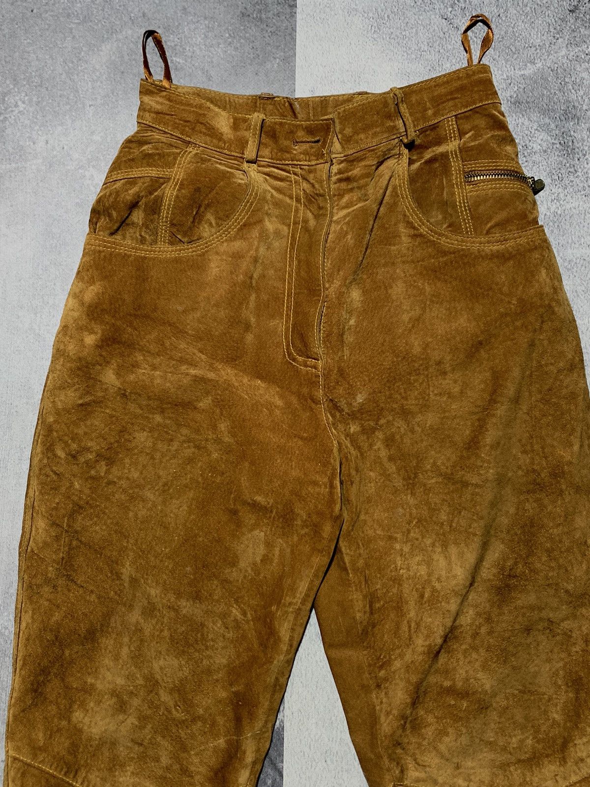 Genuine Leather × Leather × Vintage Vintage 90s Leather suede pants streetwear style size 28 Size 28" / US 6 / IT 42 - 5 Thumbnail