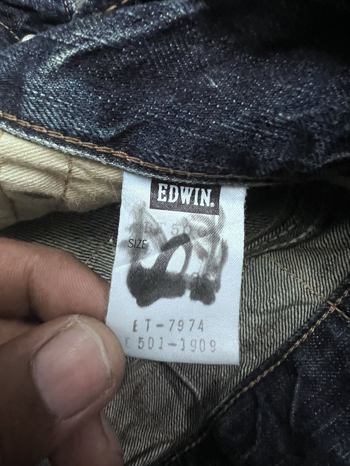 Japanese Brand FLARED💥EDWIN 503 BLUE TRIP DISTRESSED DENIM PANTS Size US 35 - 9 Thumbnail