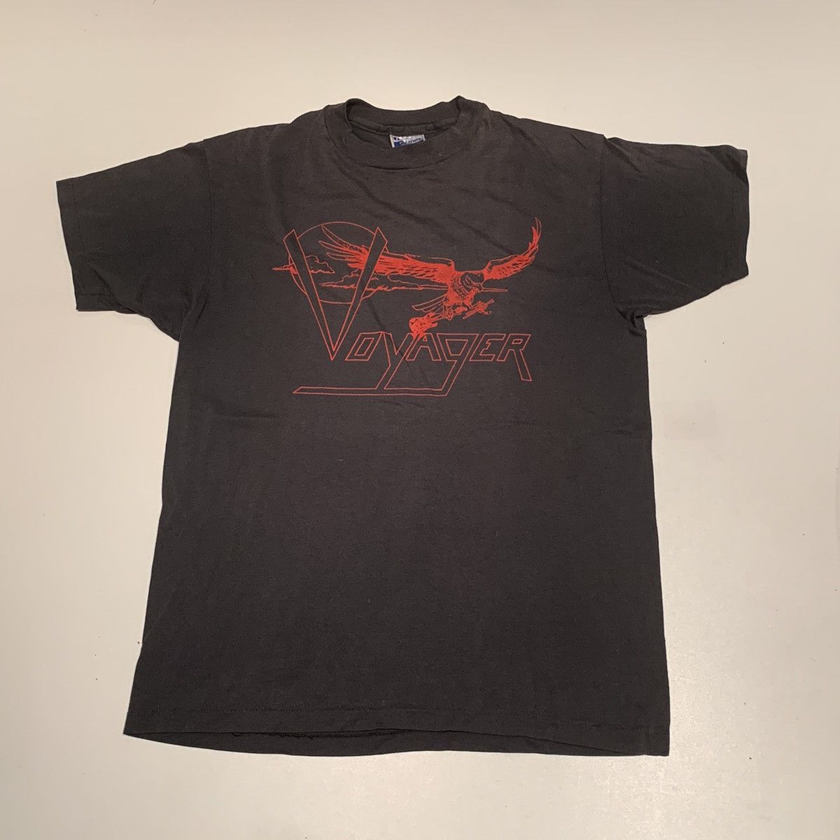 Band Tees × Vintage Vintage 1980s Voyager Graphic Band T Shirt Large Faded Rare Size US L / EU 52-54 / 3 - 1 Thumbnail