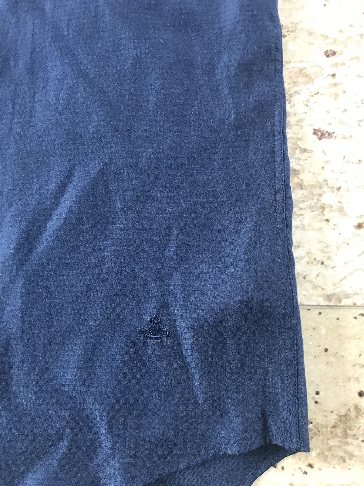 Vivienne Westwood o1rshd Silk Blend Button Up, SS In Navy Size US M / EU 48-50 / 2 - 5 Thumbnail