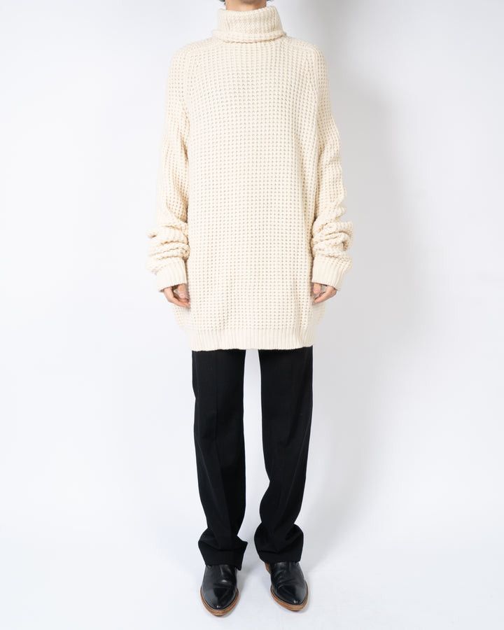 image of Haider Ackermann Fw15 Ivory Oversized Turtle Neck Knit in Beige, Men's (Size Small)