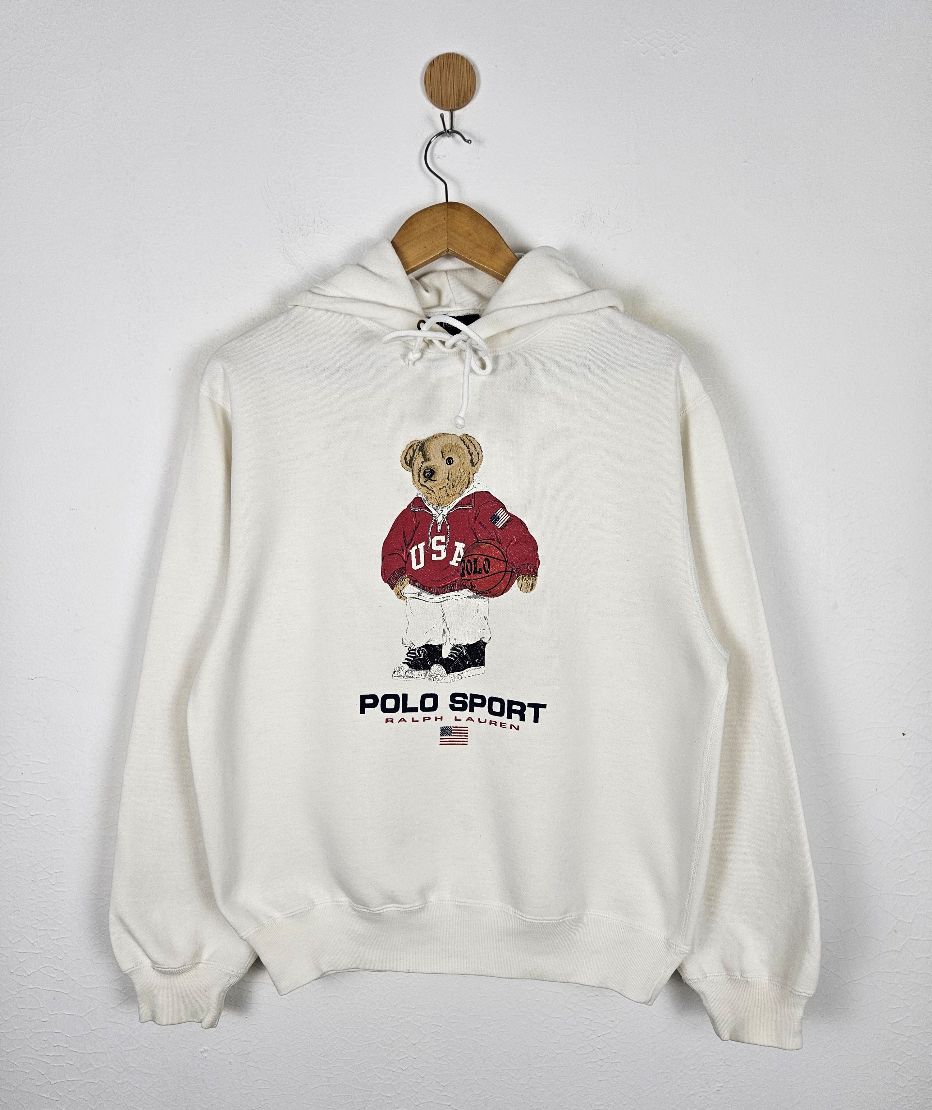 Vintage polo bear hoodie cheap