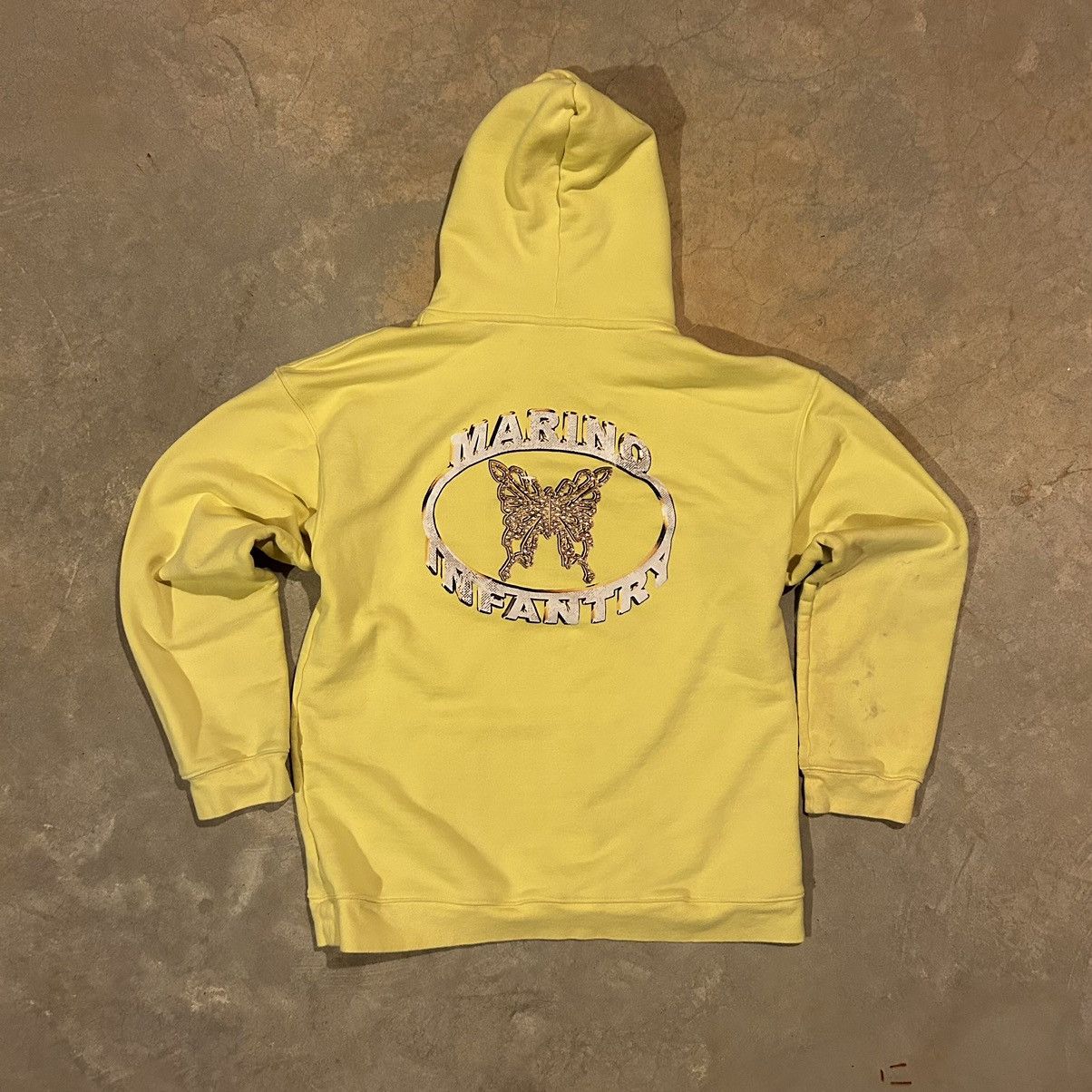 image of Marino Infantry X Emckal Bling Butterfly Hoodie in Yellow, Men's (Size XL)