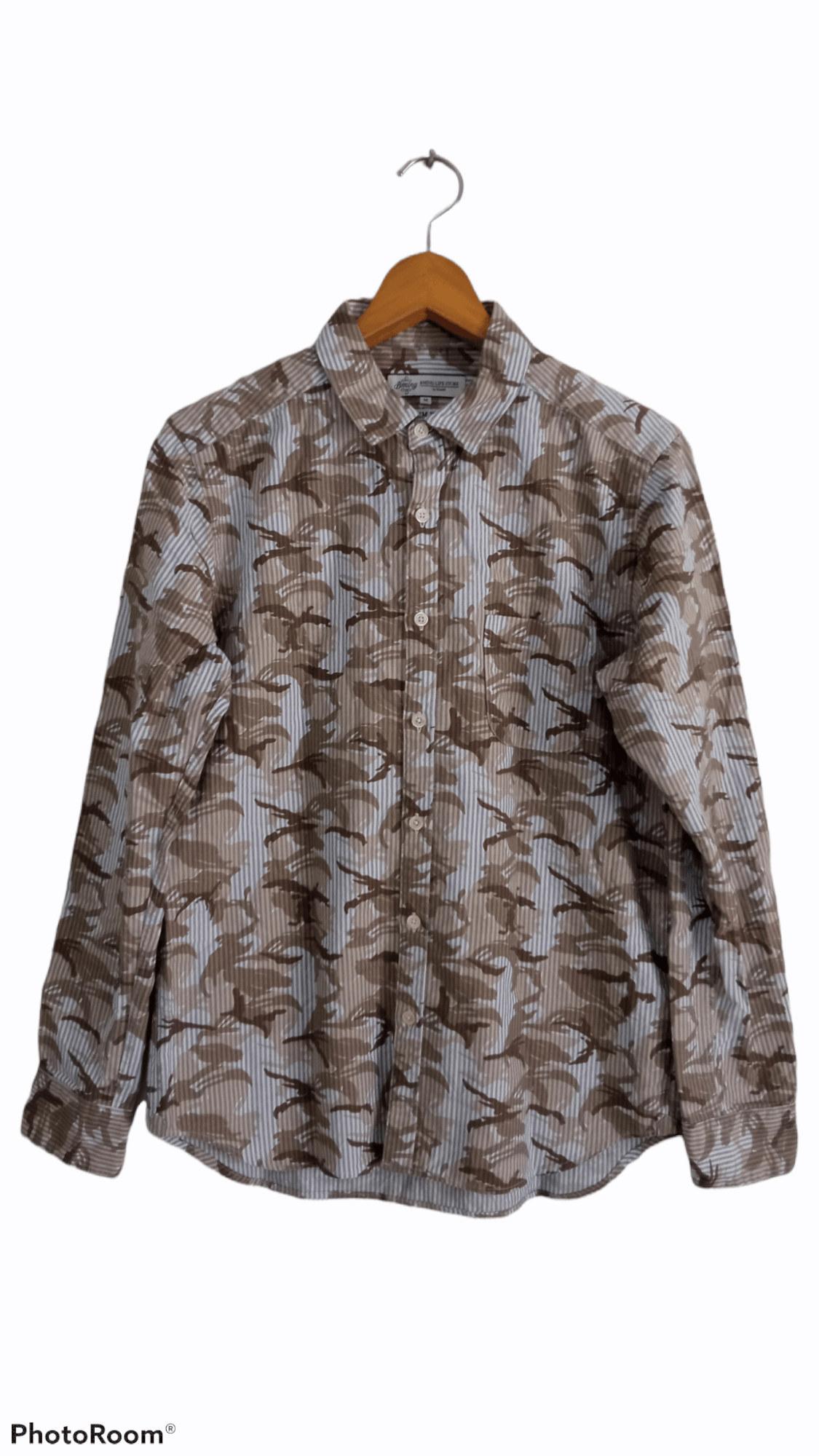 image of Beams Plus B-Ming Beams Full Print Camo Shirt, Men's (Size Medium)