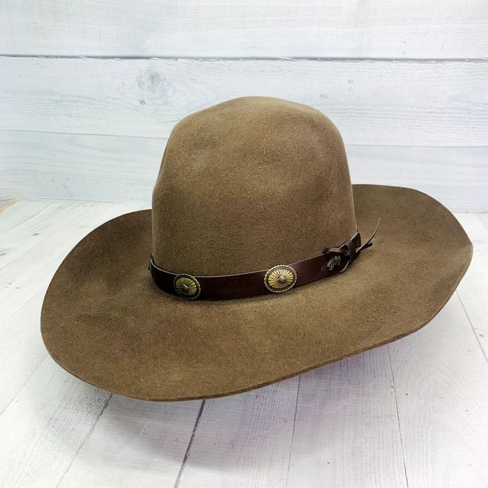 Bailey Bailey Western Tombstone Hat Brown Wool Felt Leather Band | Grailed