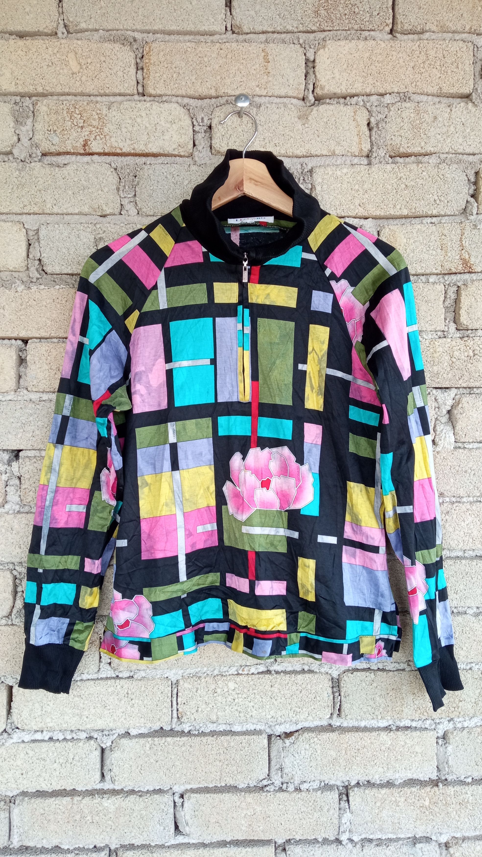image of Art x Leonard Paris VTG Leonard Sport Full Print Abstract Sweater Jacket, Men's (Size Small)