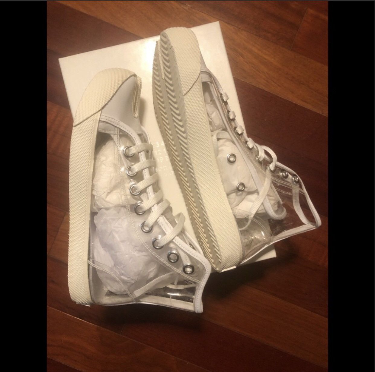 Maison Margiela MAISON MARGIELA Tabi Leather-trimmed Pvc Split-toe Sneakers Size US 8 / IT 38 - 3 Thumbnail