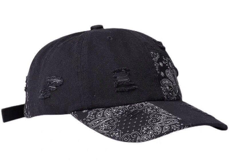 Japanese Brand Y2k paisley bandana patchwork distressed cap baseball Size ONE SIZE - 3 Thumbnail