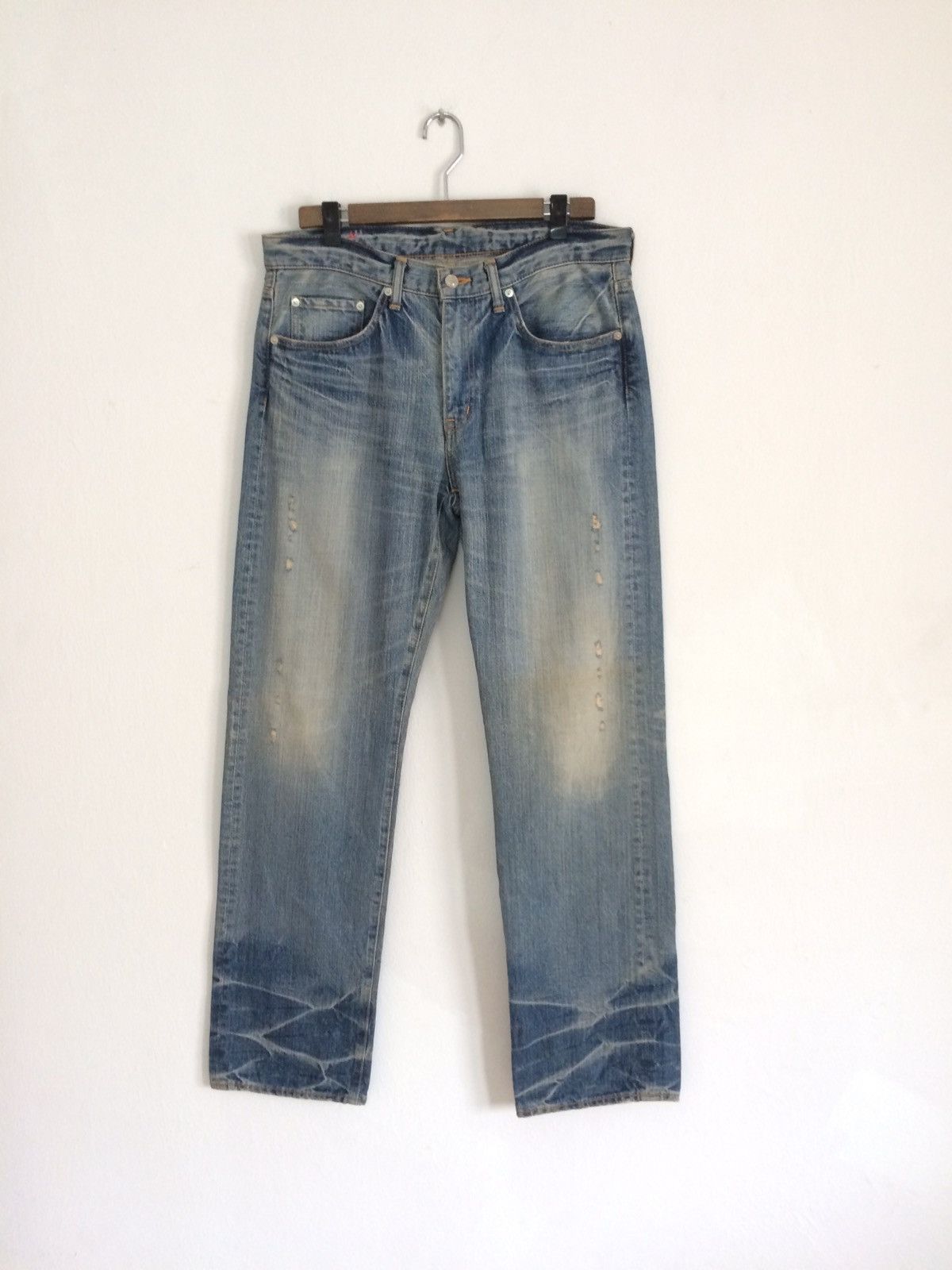 image of Distressed Denim x Swagger Distressed Jeans Denim in Blue, Men's (Size 32)