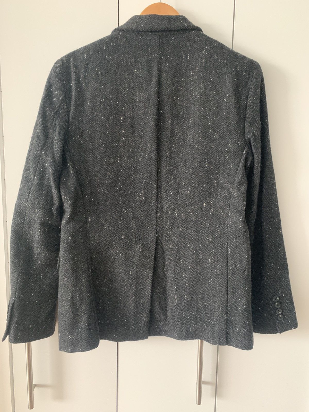 Cadet Peak Lapel Herringbone Donegal Wool Blazer Size 38R - 4 Thumbnail