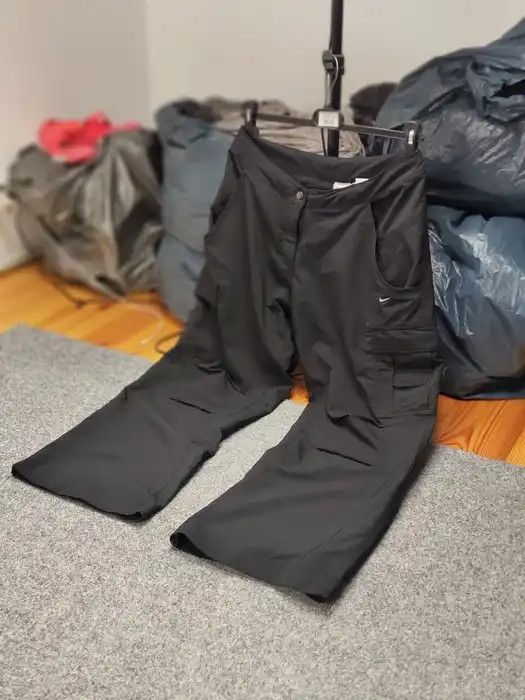 Nike Vintage 90's Nike logo Cargo Black wide light Bondage Pants Size 30" / US 8 / IT 44 - 10 Thumbnail