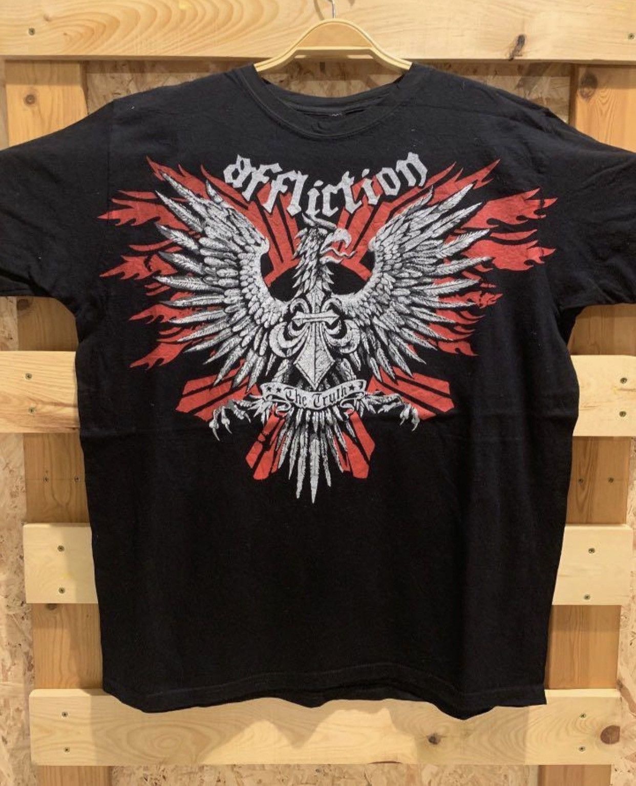 Affliction × Rap Tees Cyber Y2K Affliction Eagle Grunge Rap Emo Sematary Tshirt Size US L / EU 52-54 / 3 - 3 Thumbnail
