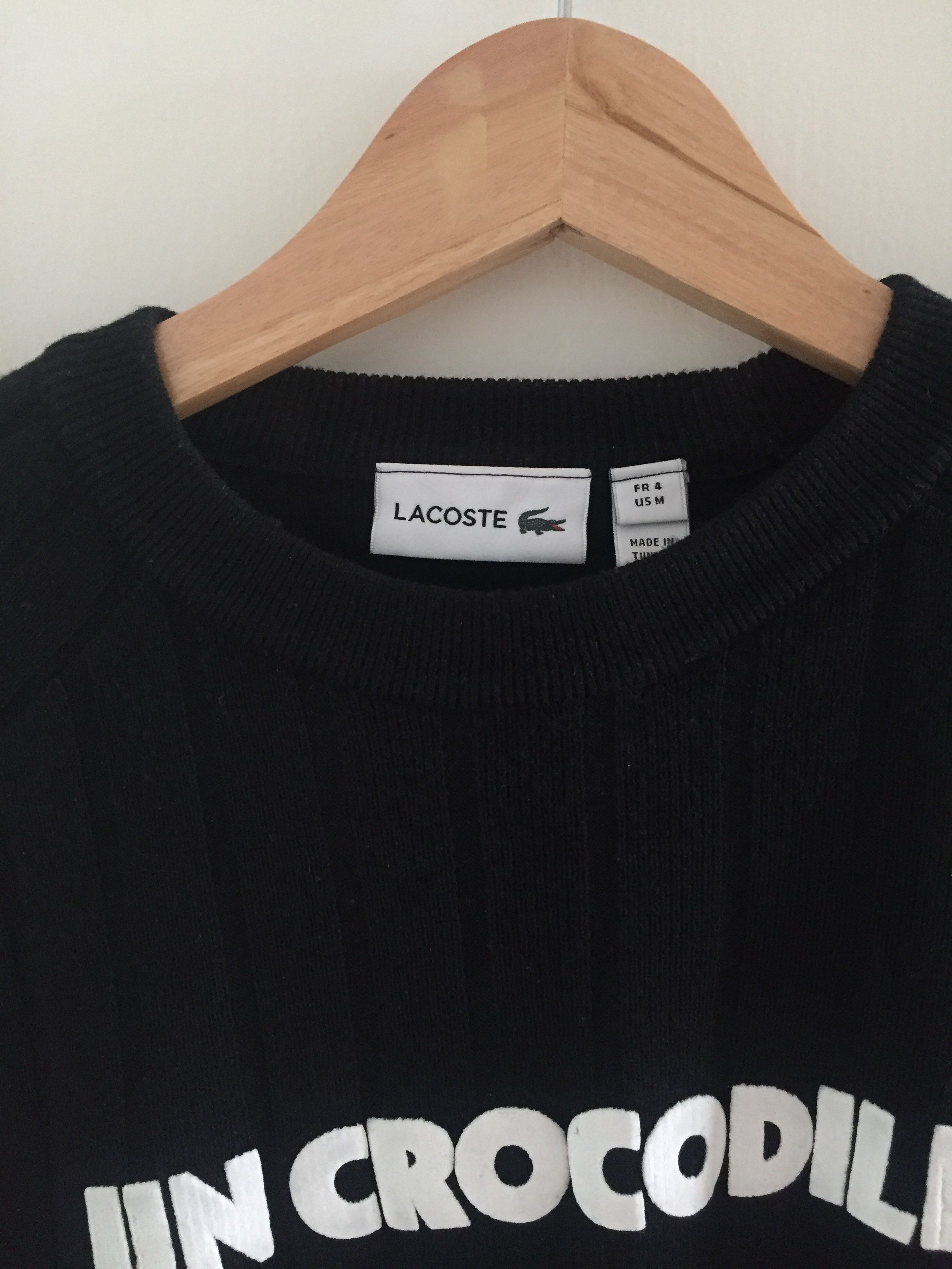 Lacoste Fashion Show Un Crocodile Crewneck Wool Sweater Grailed