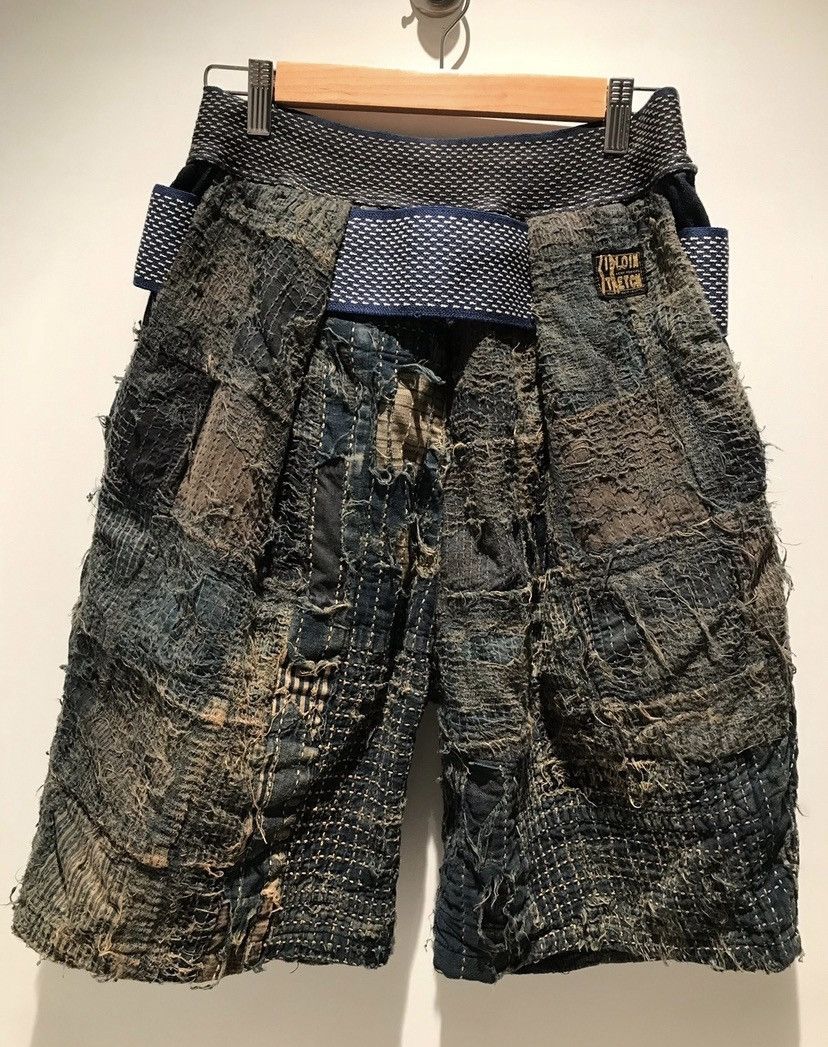 Kapital Kapital Boro Crash Sirloin Old man and the sea Denim Shorts Size US 34 / EU 50 - 3 Thumbnail