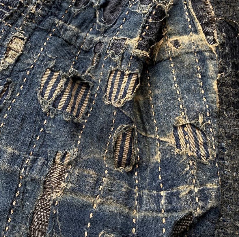 Kapital Kapital Boro Crash Sirloin Old man and the sea Denim Shorts Size US 34 / EU 50 - 7 Thumbnail