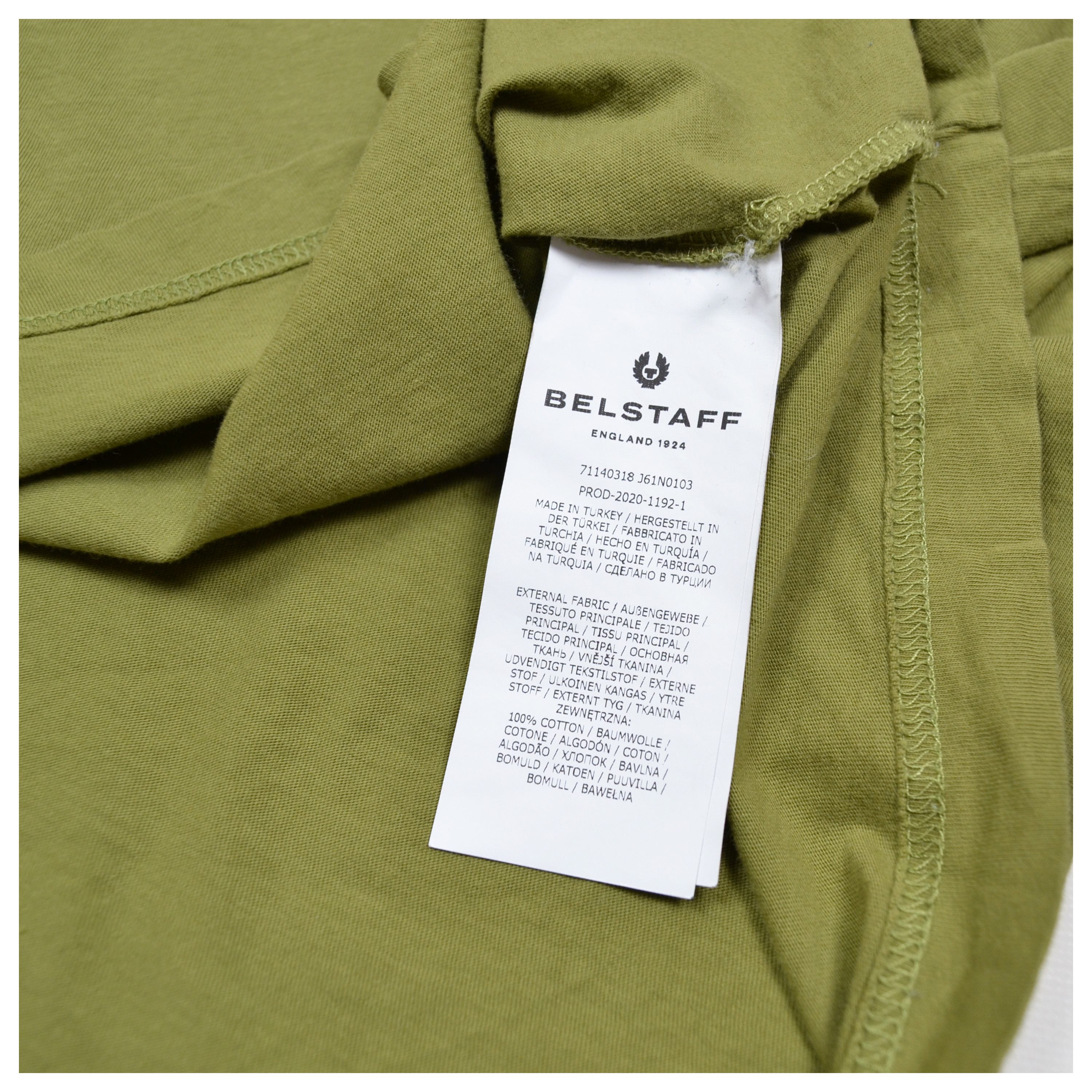 Belstaff × Vintage Belstaff 3XL Olive Green Big Logo Cotton T Shirt Size US XXL / EU 58 / 5 - 13 Thumbnail