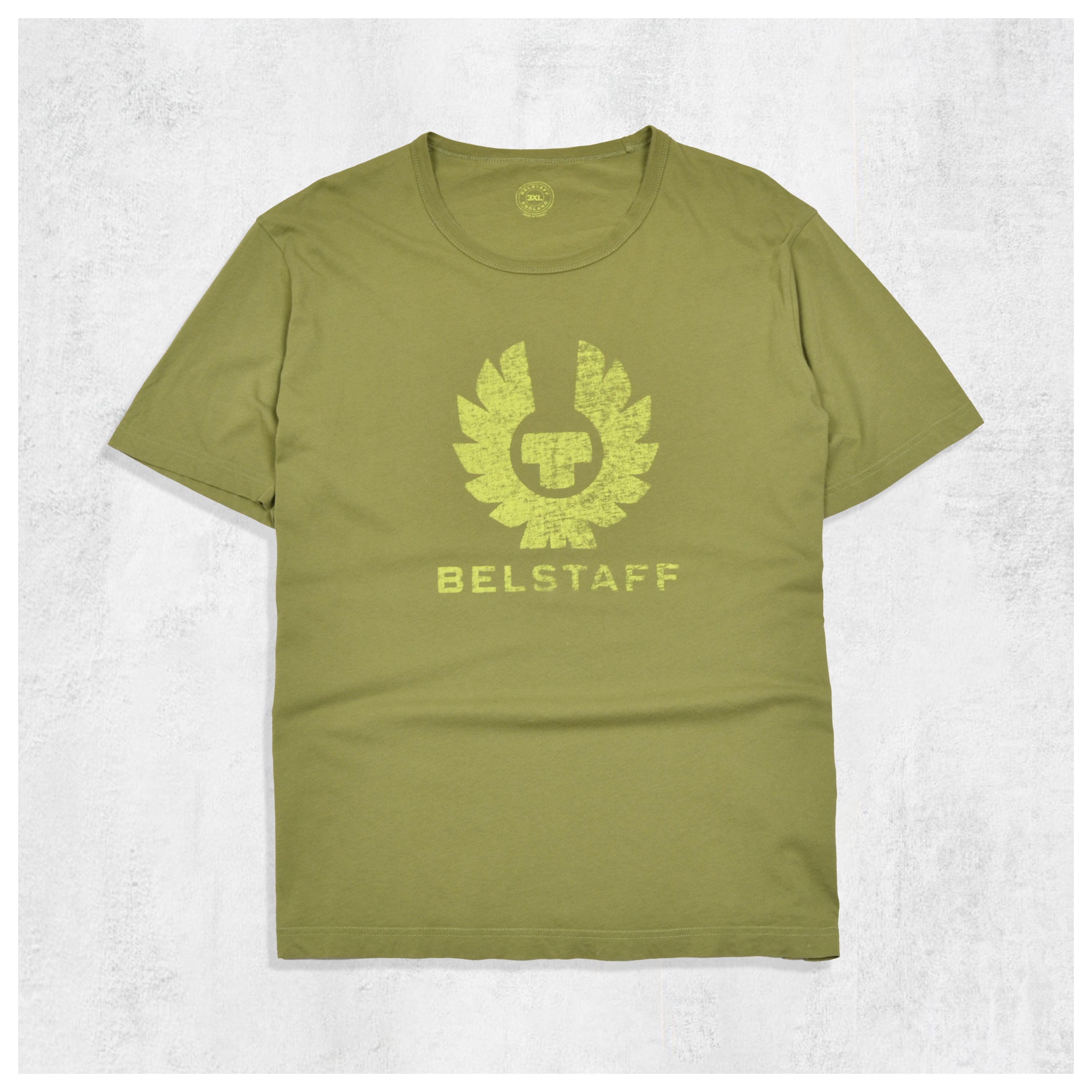 Belstaff × Vintage Belstaff 3XL Olive Green Big Logo Cotton T Shirt Size US XXL / EU 58 / 5 - 1 Thumbnail