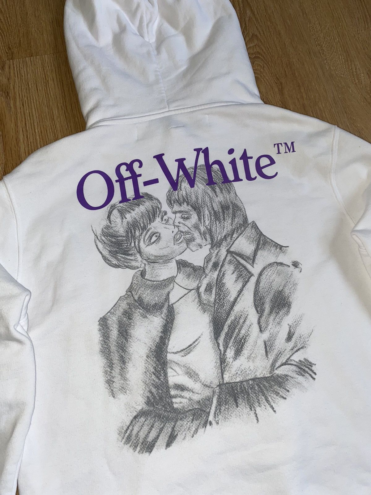 Off White Off White white hoodie Zombie kiss kisses Grailed