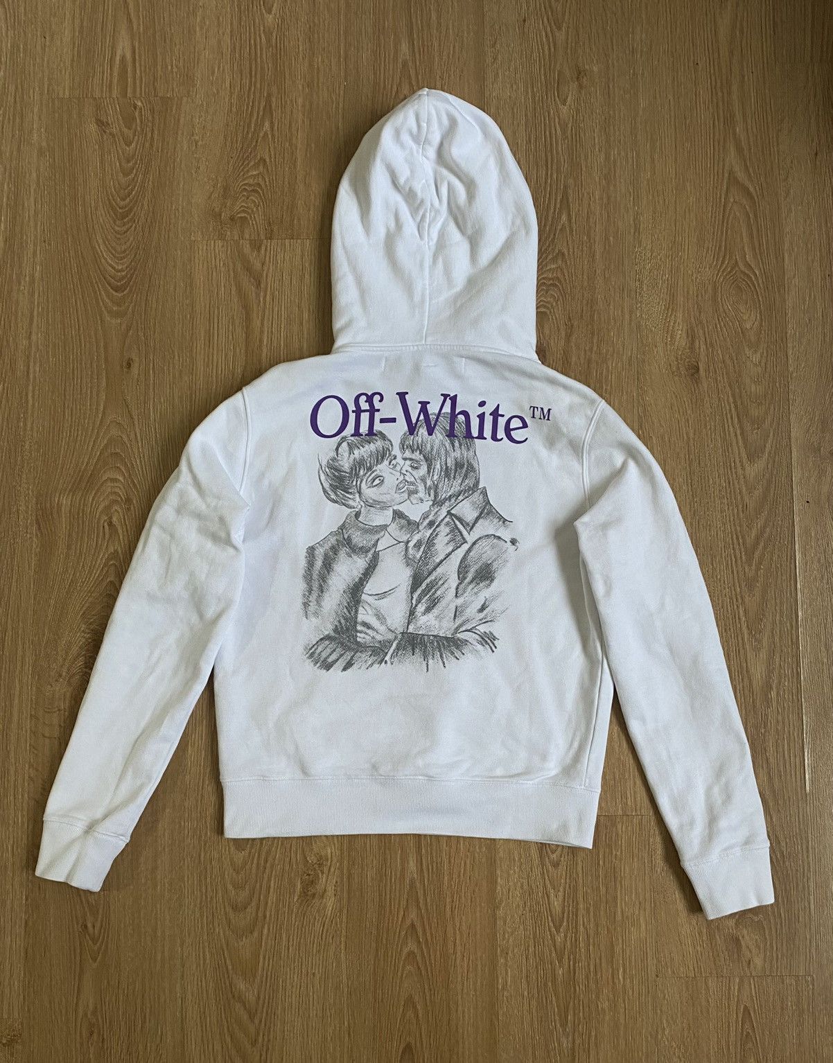 Off-White Off-White white hoodie Zombie kiss kisses | Grailed