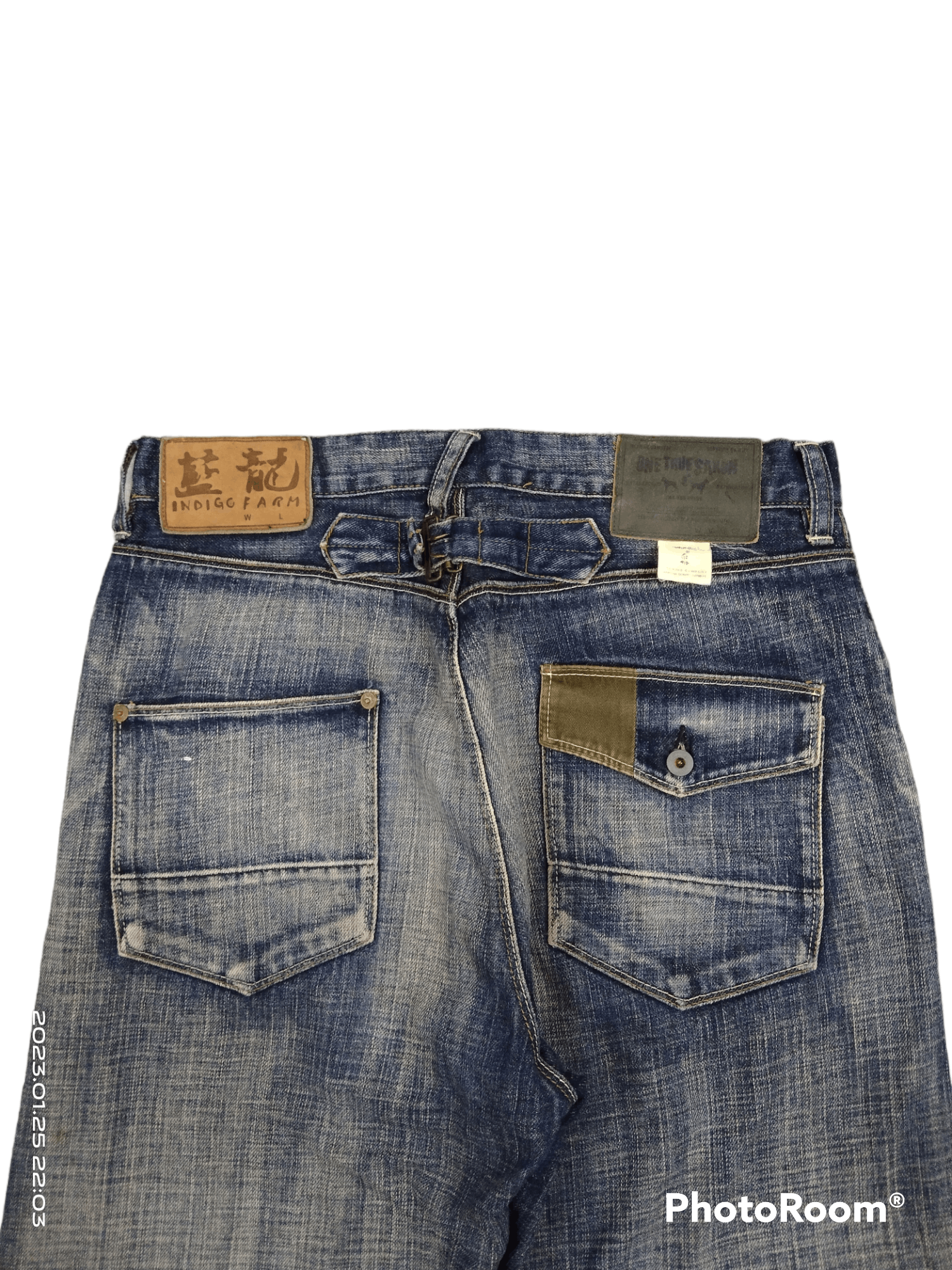 Art Comes First SICK WASHED BLUE PACTHWORK INDIGO FARM CROSS ONE TRUE SAXON Size US 30 / EU 46 - 4 Thumbnail