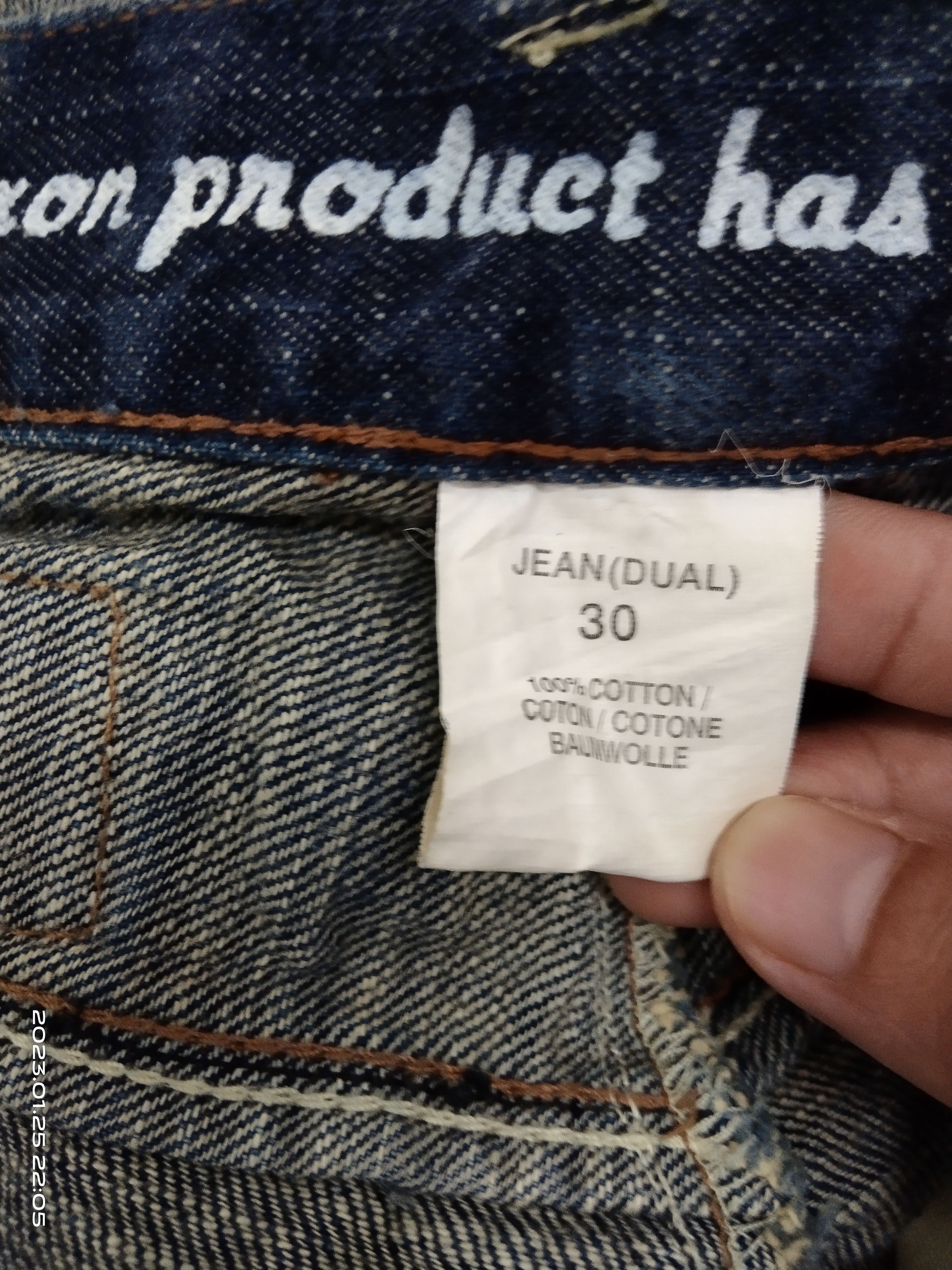 Art Comes First SICK WASHED BLUE PACTHWORK INDIGO FARM CROSS ONE TRUE SAXON Size US 30 / EU 46 - 10 Thumbnail